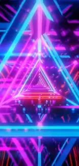 Vibrant neon triangles create a futuristic phone wallpaper.