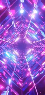 Futuristic neon tunnel design with vibrant colors.