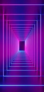 Vibrant neon tunnel wallpaper with pink and blue hues ideal for smartphones.