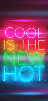 Vibrant neon sign with cool modern quote.