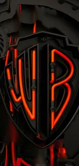 Neon WB logo in black and red, perfect for your phone wallpaper.