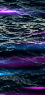 Vibrant blue and purple ocean waves phone wallpaper.