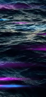 Vibrant ocean waves with purple and blue hues for mobile wallpaper.