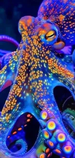 A vibrant octopus displayed in vivid colors, perfect for phone wallpaper.