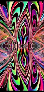 Vibrant psychedelic optical illusion art with swirling colors.