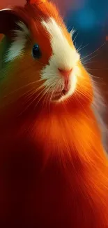 Vibrant orange guinea pig mobile wallpaper.