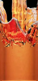 Vibrant splash of orange liquid creating a dynamic wallpaper.