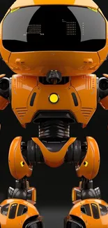 Orange robot wallpaper with futuristic design.