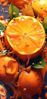 Vibrant oranges with paint splashes