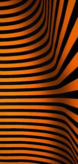 Orange and black striped abstract wallpaper design for mobile phones.