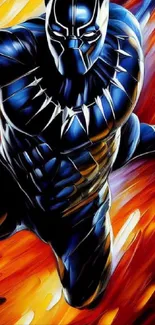 Dynamic Black Panther art with vibrant colors.