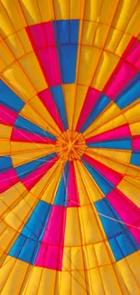 Colorful geometric parachute design wallpaper.