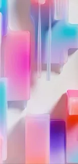 Vibrant pastel abstract mobile wallpaper with geometric shapes.