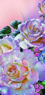 Lavender roses with pastel background.