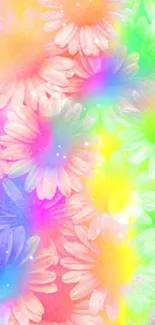 Vibrant pastel flower wallpaper for mobile