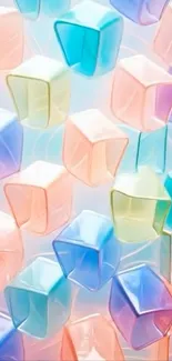 Vibrant pastel cubes in geometric arrangement