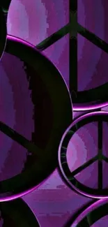 Purple peace symbol wallpaper with a vibrant artistic design.