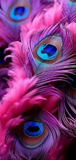 Vibrant peacock feathers wallpaper with colorful and elegant design.