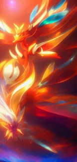 Vibrant phoenix artwork with dynamic colors for mobile wallpaper.