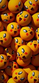 Pikachu emojis wallpaper with smiling faces and playful expressions.