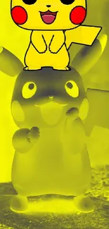 Vibrant Pikachu phone wallpaper with yellow background.