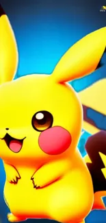 Vibrant Pikachu mobile wallpaper with bold colors.