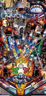 Vibrant sci-fi pinball machine wallpaper.