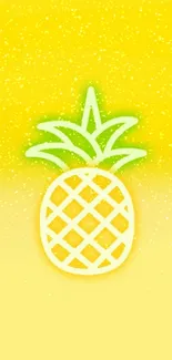 Bright pineapple design with yellow gradient background.