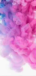 Vibrant pink and blue swirling smoke mobile wallpaper.