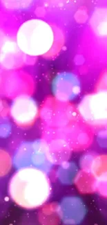 A vibrant pink bokeh lights mobile wallpaper with artistic flair.