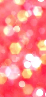 Vibrant pink bokeh with soft glowing lights creating a warm and elegant look.