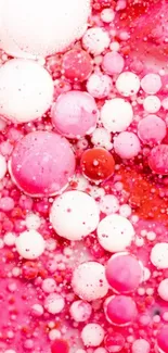 Pink abstract bubble art wallpaper for mobile screens.