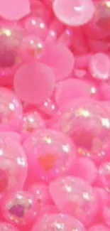 Vibrant pink bubble texture wallpaper for phones.