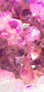 Vibrant pink crystal mobile phone wallpaper with dazzling gemstone texture.