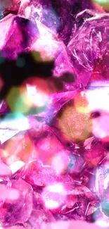 Vibrant pink crystal abstract wallpaper for mobile device.