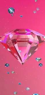 Pink diamond mobile wallpaper with elegant design.