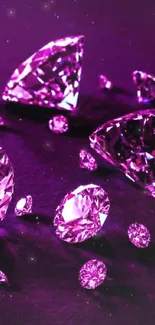 Vibrant pink diamonds on dark background.