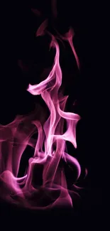 Abstract dark wallpaper with pink flame design.