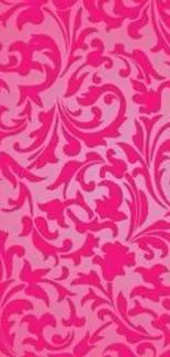 Vibrant pink floral pattern on a mobile wallpaper.