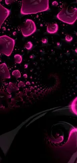 Intricate pink fractal wallpaper with glowing geometric patterns.