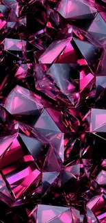 Vibrant pink gemstone pattern with crystal facets.