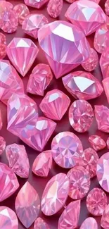 Bright pink gemstones scattered in a dazzling pattern.