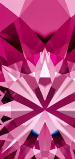 Vibrant pink geometric crystal pattern wallpaper.