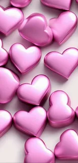 Vibrant pink heart design wallpaper.