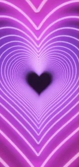 Vibrant pink heart wallpaper with glowing lines creating a 3D effect.