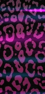 Vibrant pink leopard print wallpaper design.