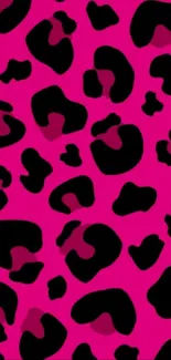 Vibrant pink leopard print phone wallpaper.