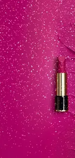 Vibrant pink lipstick on fuchsia background wallpaper.