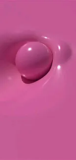 Abstract pink liquid sphere phone wallpaper.