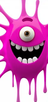 Vibrant pink cartoon monster splash design wallpaper.